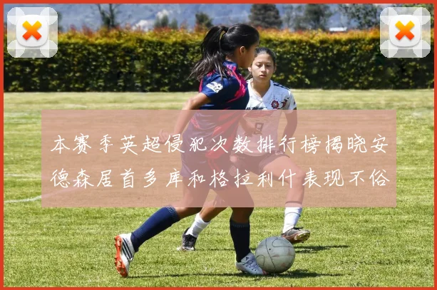 本赛季英超侵犯次数排行榜揭晓安德森居首多库和格拉利什表现不俗